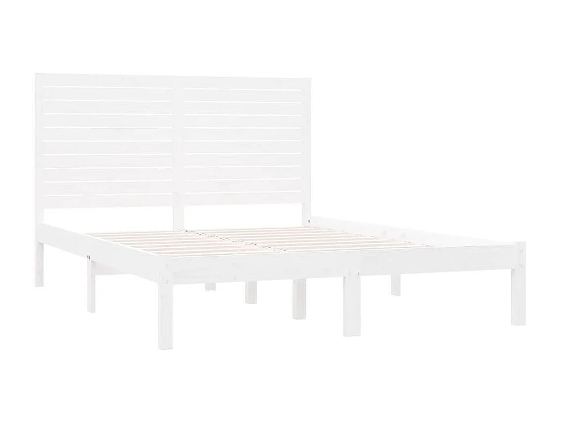 Lit-140x200 cm Blanc Bois massif EGGB17039