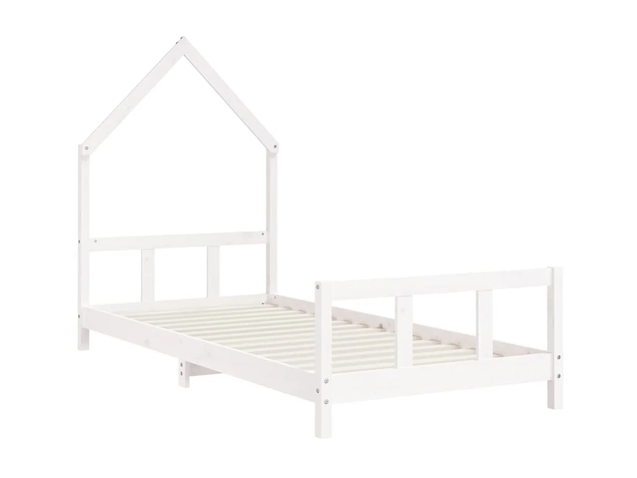 Lit-90x200 cm pour enfants blanc bois de pin massif EGGB77834