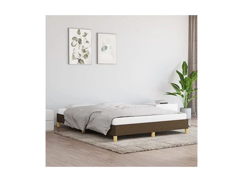 Lit-140x200 cm Marron foncé Tissu EGGB20081