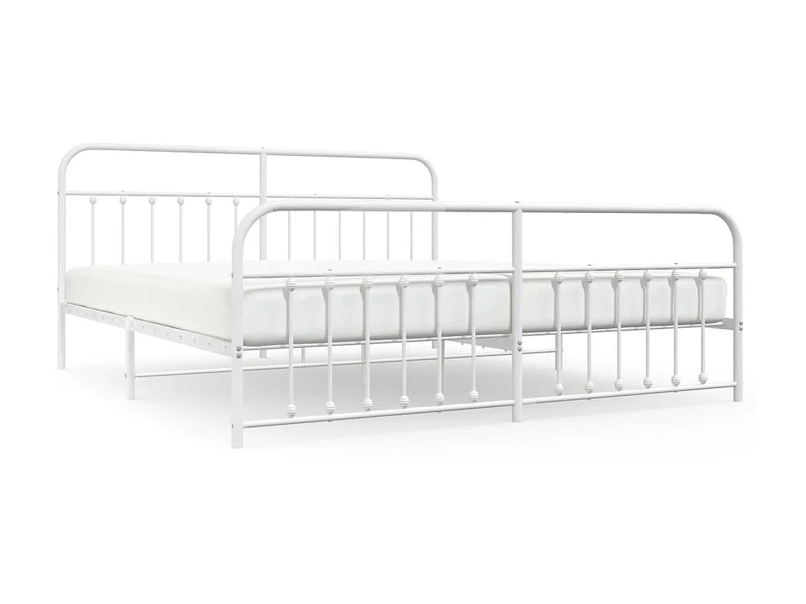 Bedframe met hoofd- en voeteneinde metaal wit 200x200 cm NL75046