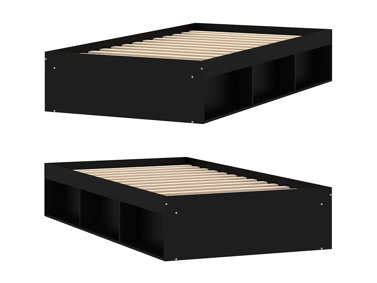 Cama 90x200 cm preto PT390977