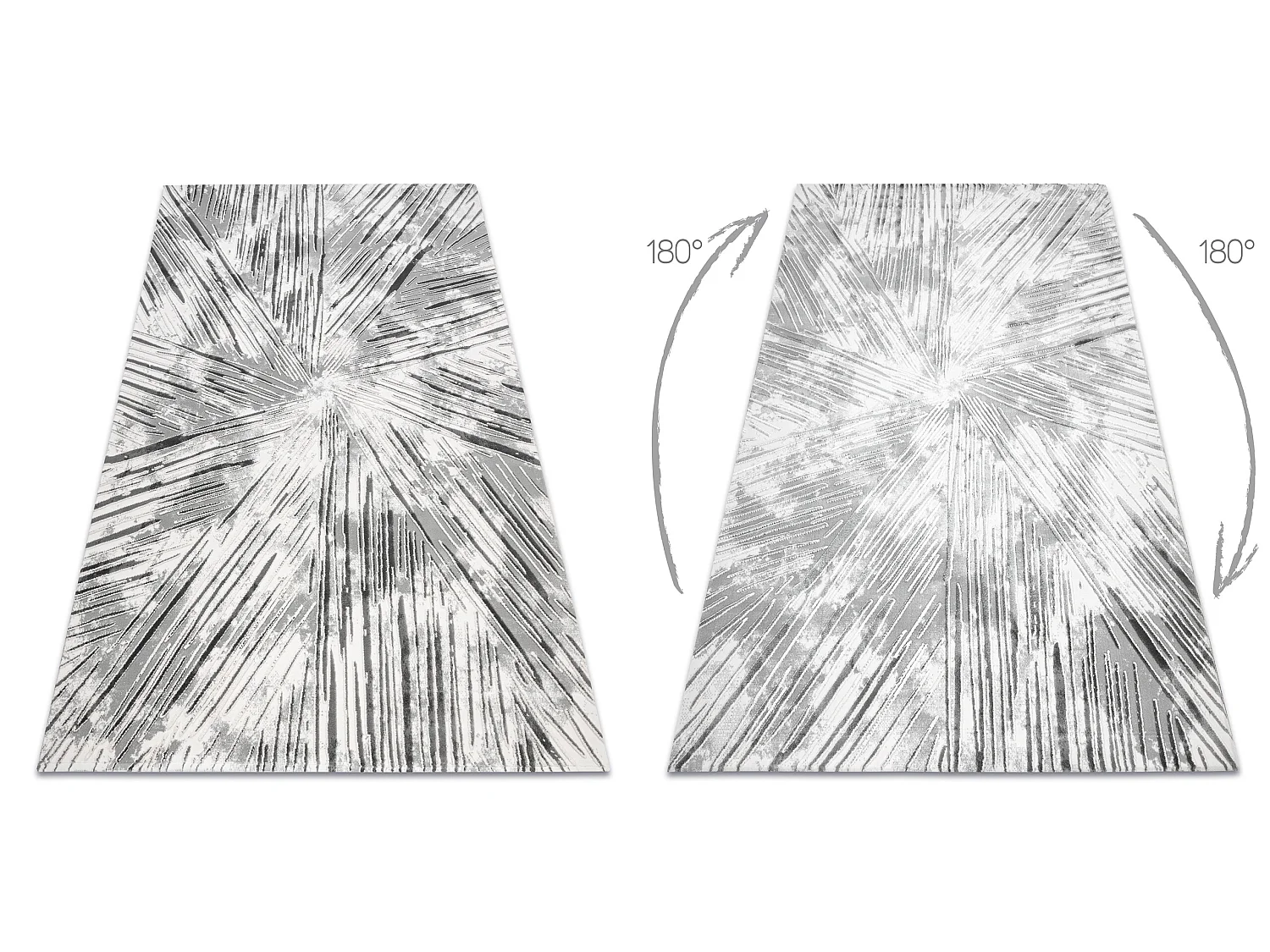 Tapijt ACRYL VALS 0W1733 C53 47 Abstractie ruimtelijk 3D ster ivoor /  160x230 cm