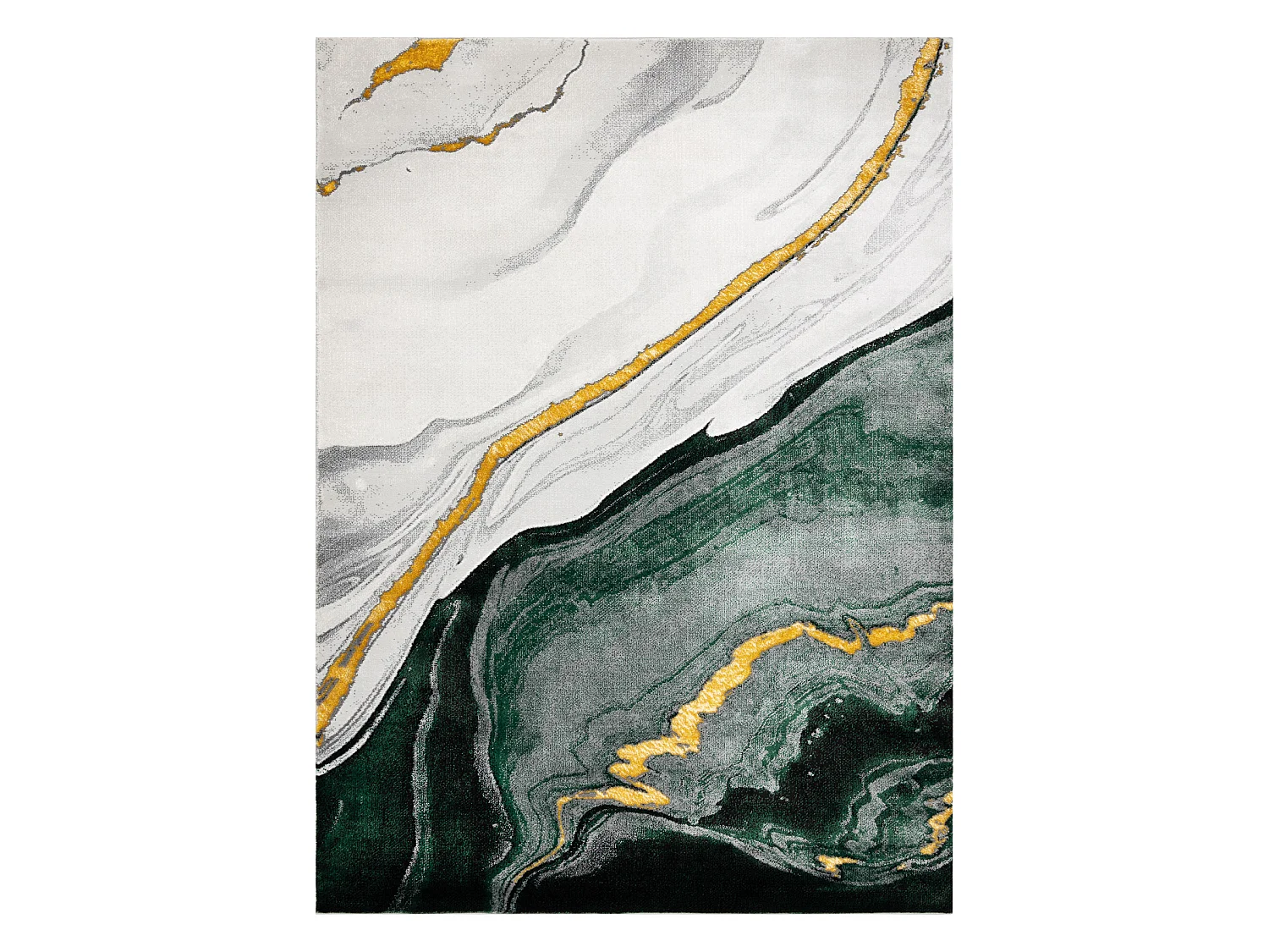 Tapis EMERALD exclusif 1017 glamour, élégant marbre bouteille verte  140x190 cm