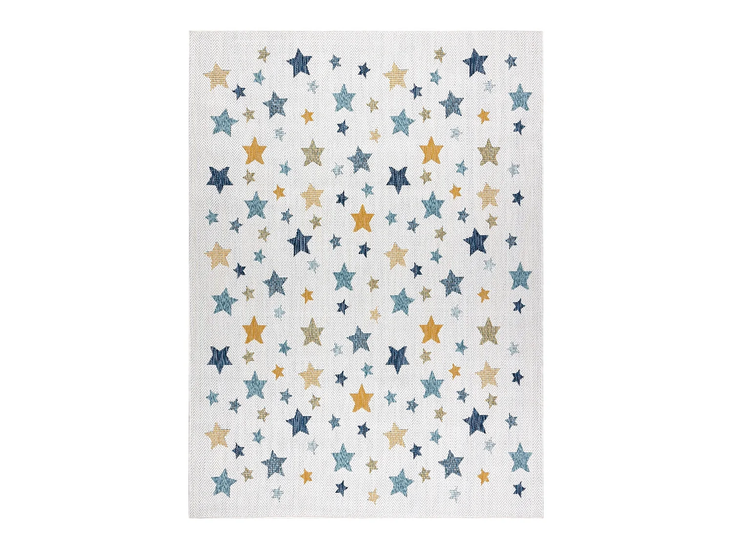Tapis SIZAL COOPER Étoiles 22260 écru / bleu foncé 80x150 cm