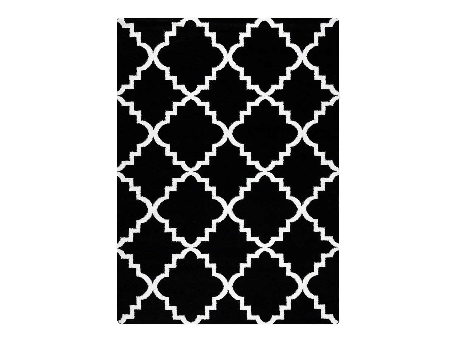 Tapijt SKETCH - F343 zwart /wit klaver Marokkaanse , trellis 200x290 cm