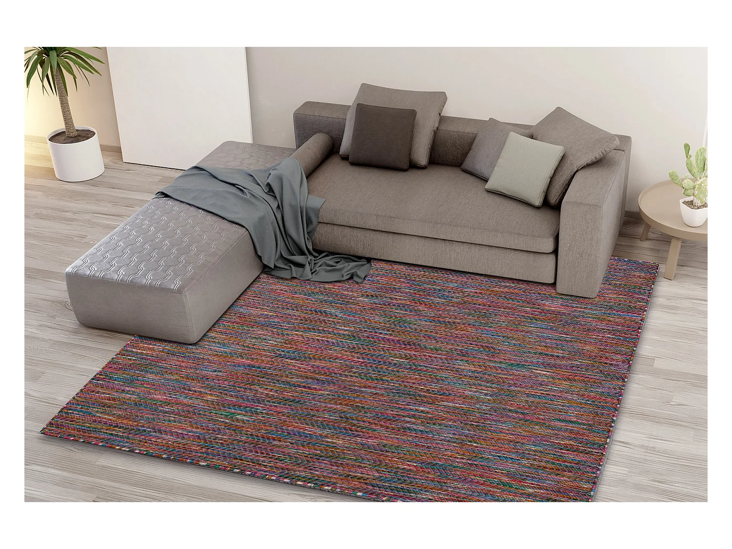 Moderno FISY tapis SIZAL 20776 Zigzag, mélange rose 200x290 cm