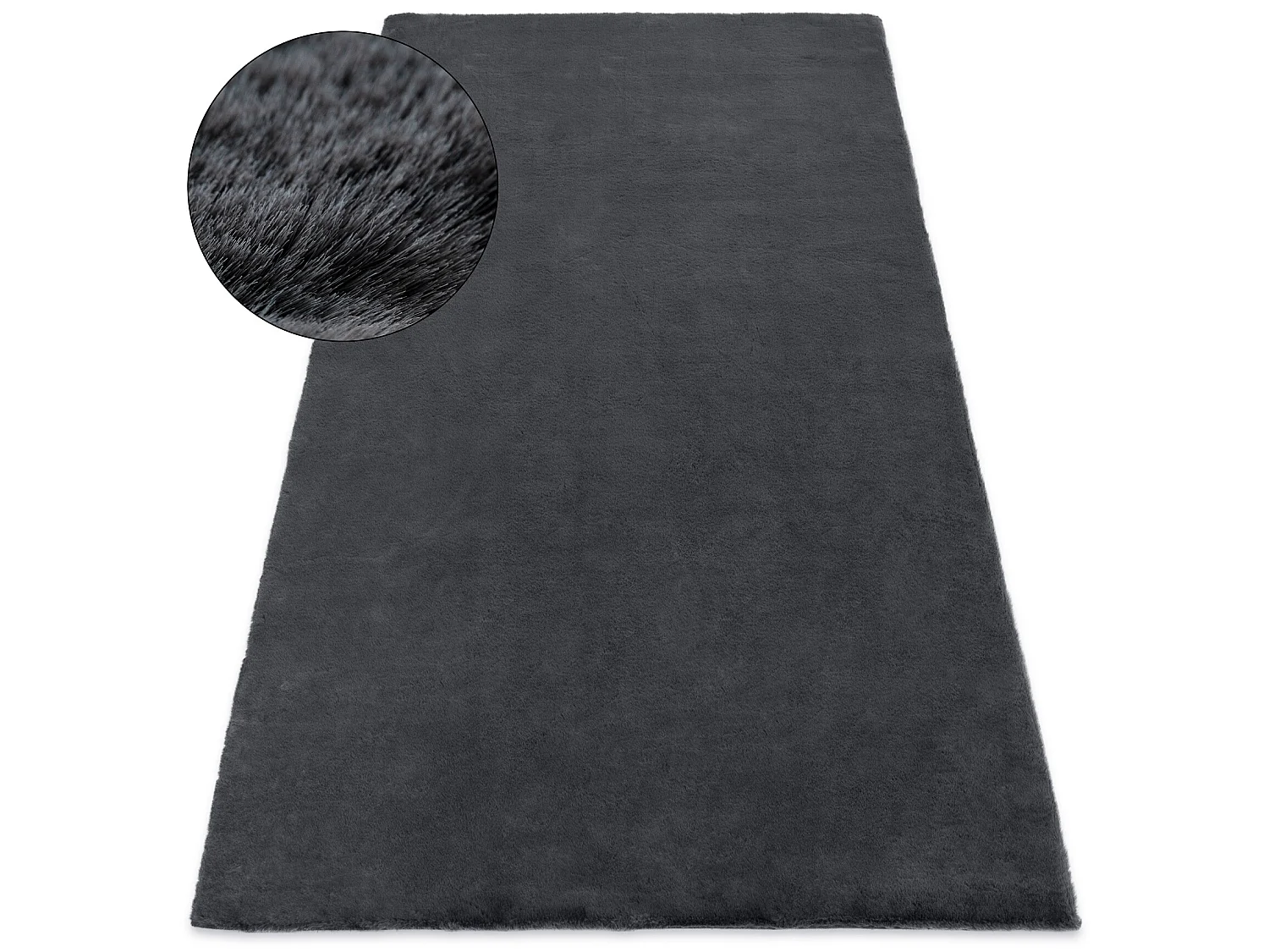 Teppich BUNNY grau IMITATION VON KANINCHENPELZ 140x190 cm