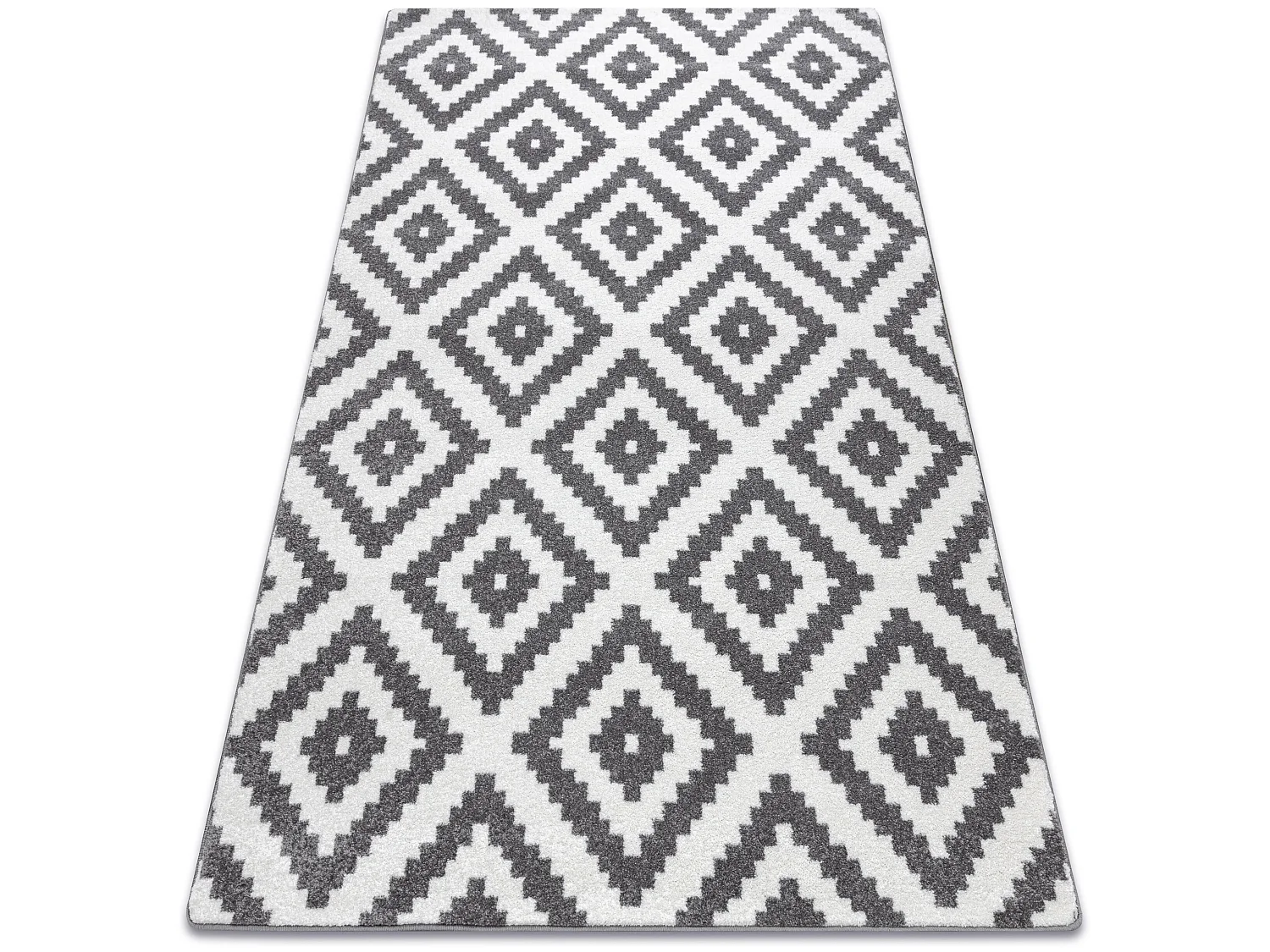 Tapis SKETCH - F998 crème et gris - Carreaux Ruta 80x150 cm