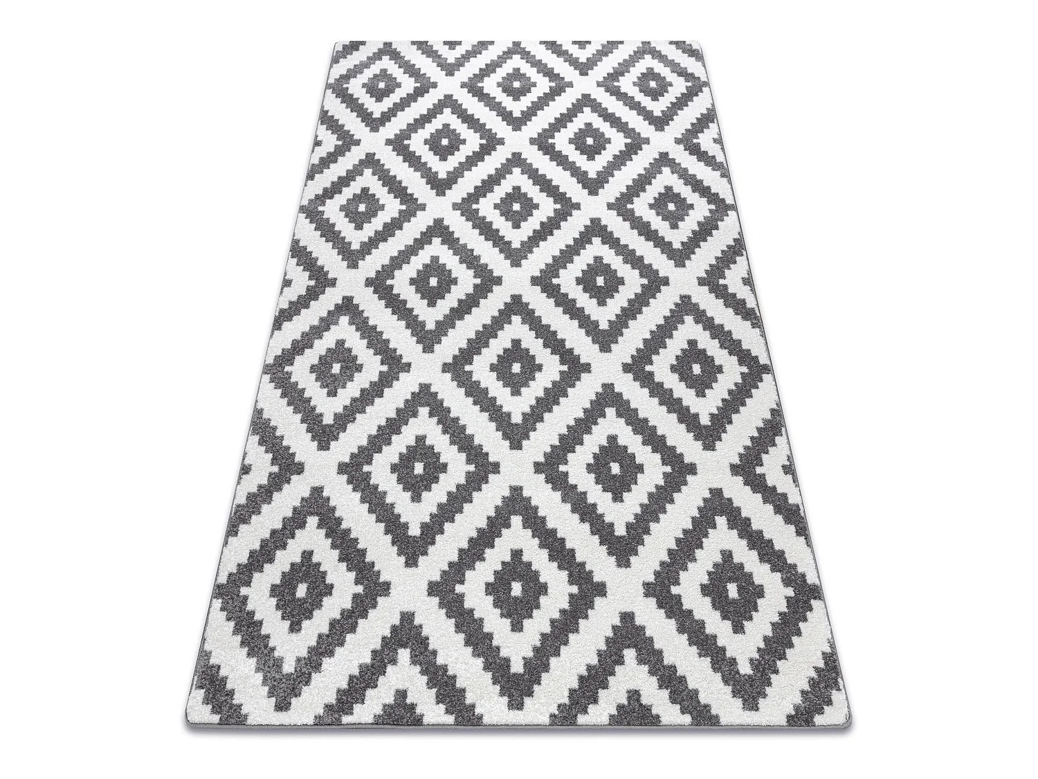 Tapis SKETCH - F998 crème et gris - Carreaux Ruta 80x150 cm