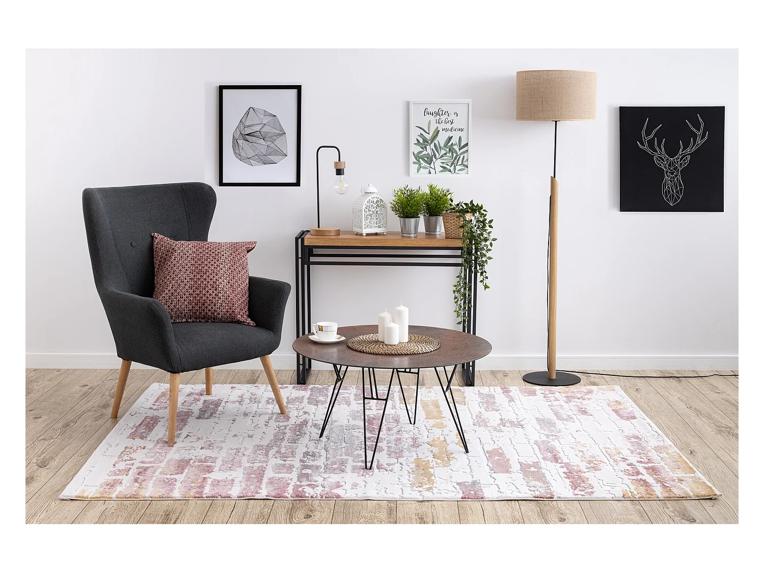 Tapis ACRYLIQUE DIZAYN 125/5057 rose 80x150 cm