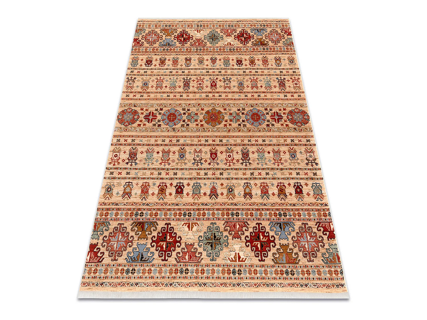 Tapis KESHAN franges, oriental 7684/53555 beige / terre cuite 160x230 cm