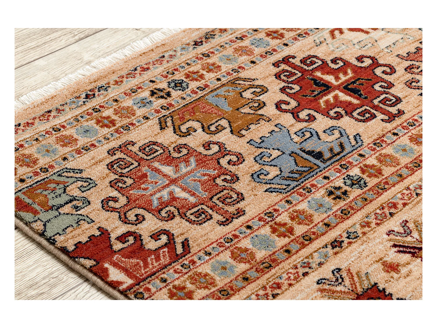 Tapis KESHAN franges, oriental 7684/53555 beige / terre cuite 160x230 cm