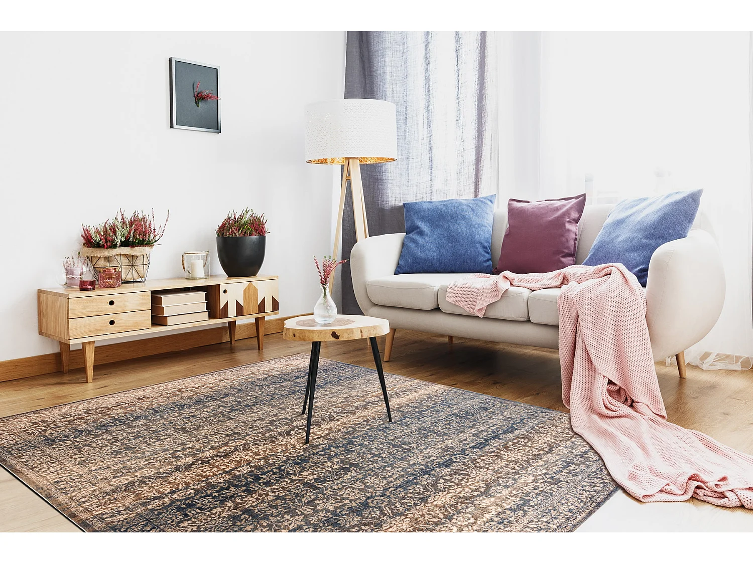 Tappeto NAIN Ornamento vintage 7594/50955 beige / blu scuro 120x170 cm