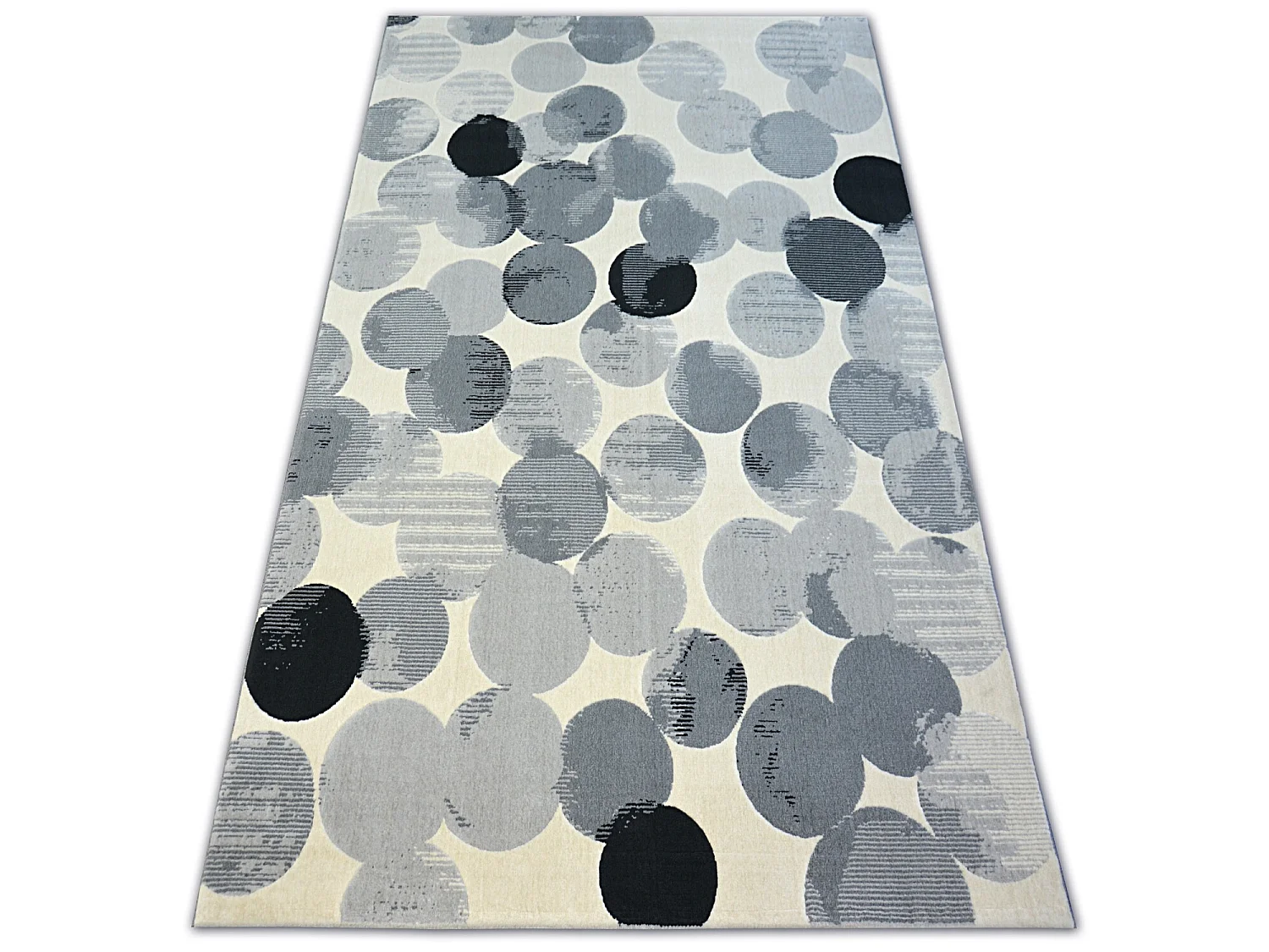 Tapis SCANDI 18461/752 - CERCLES crème gris noir 160x230 cm