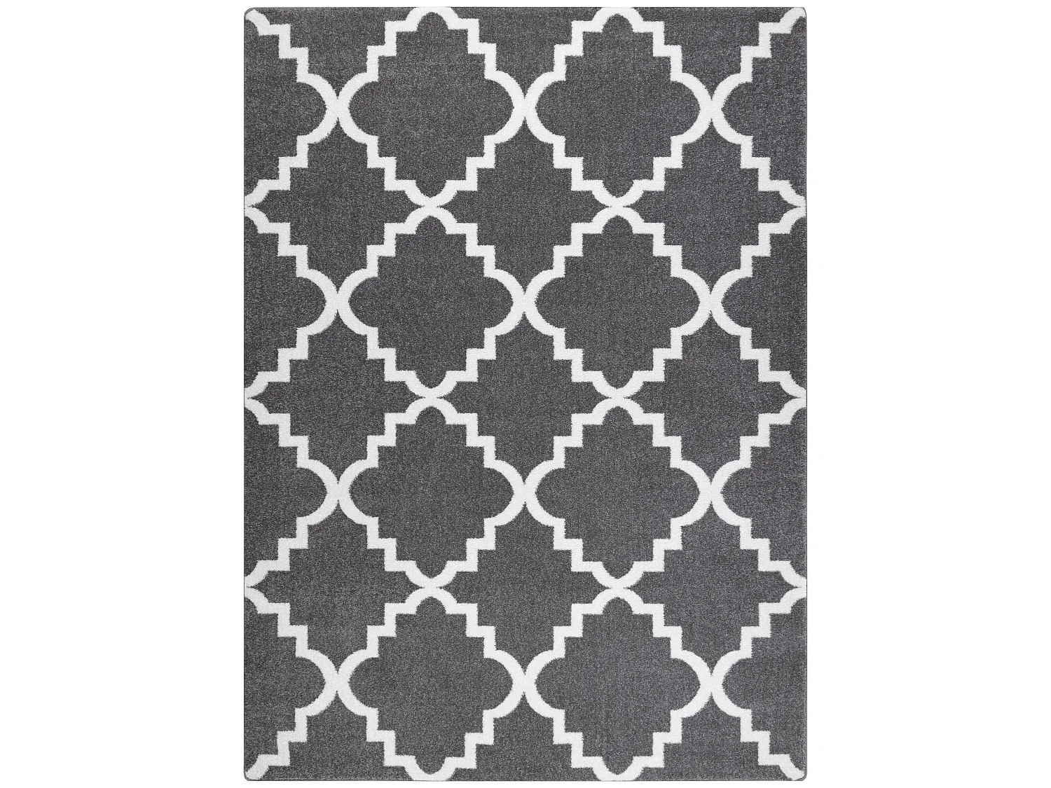 Tapis SKETCH - F343 gris et blanc trèfle marocain trellis 140x190 cm