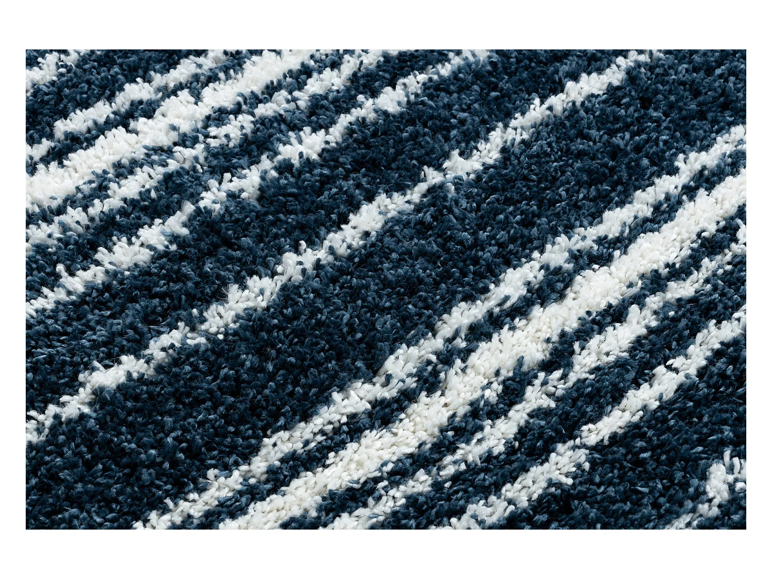 Teppich UNION 4080 Streifen blau / sahne Franse berber marokkanisch sh 200x290 cm