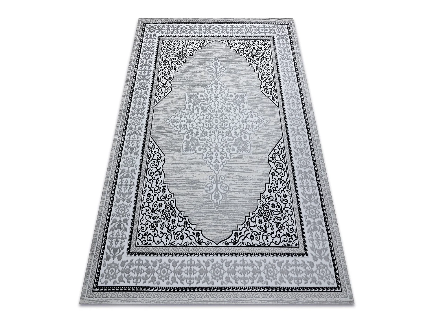 Tapis GLOSS moderne  8490 52 Ornement, élégant, cadre Ivoire / gris 80x150 cm