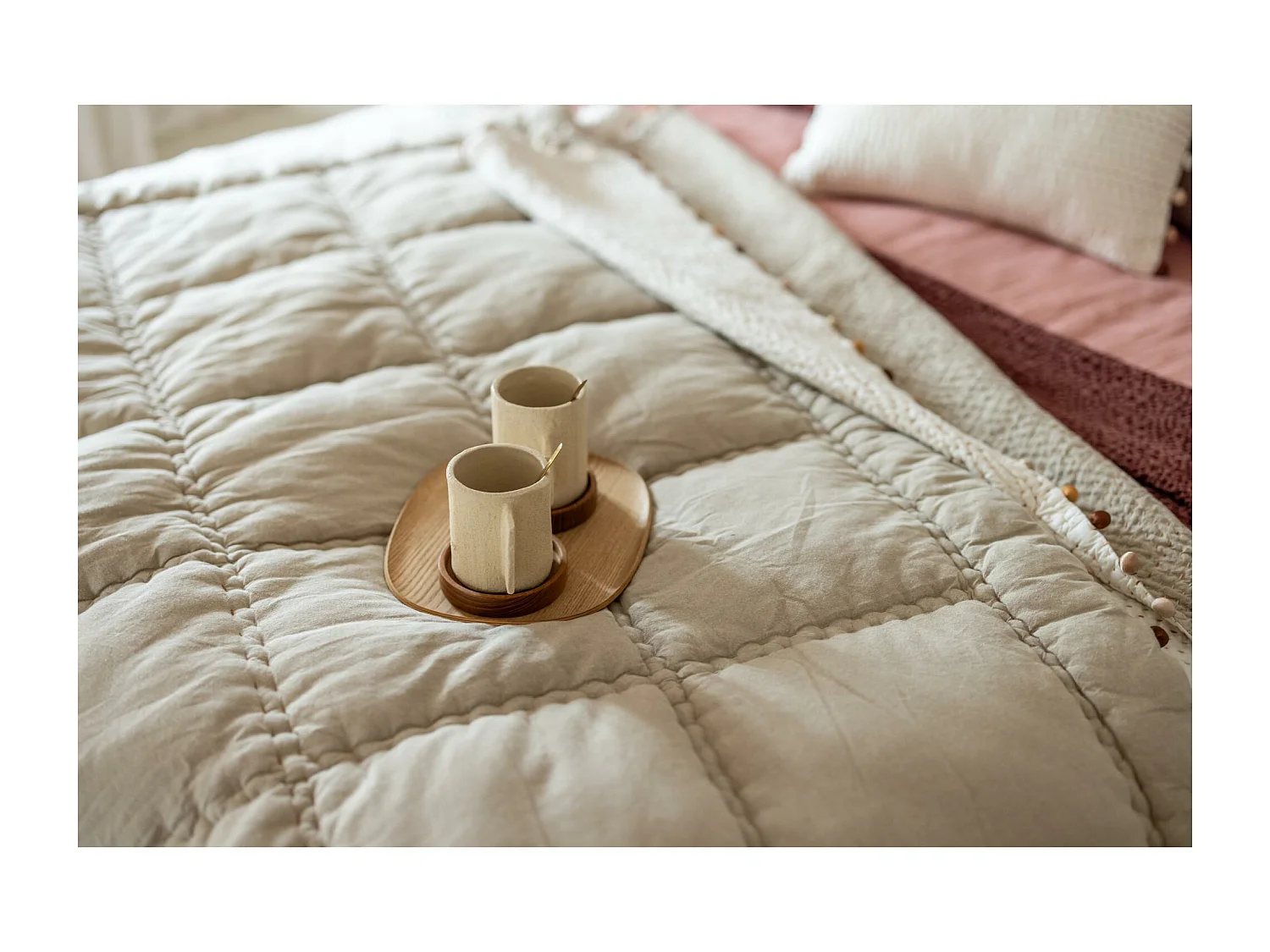 Édredon uni Gastounet sienne 160 x 160 cm Vivaraise