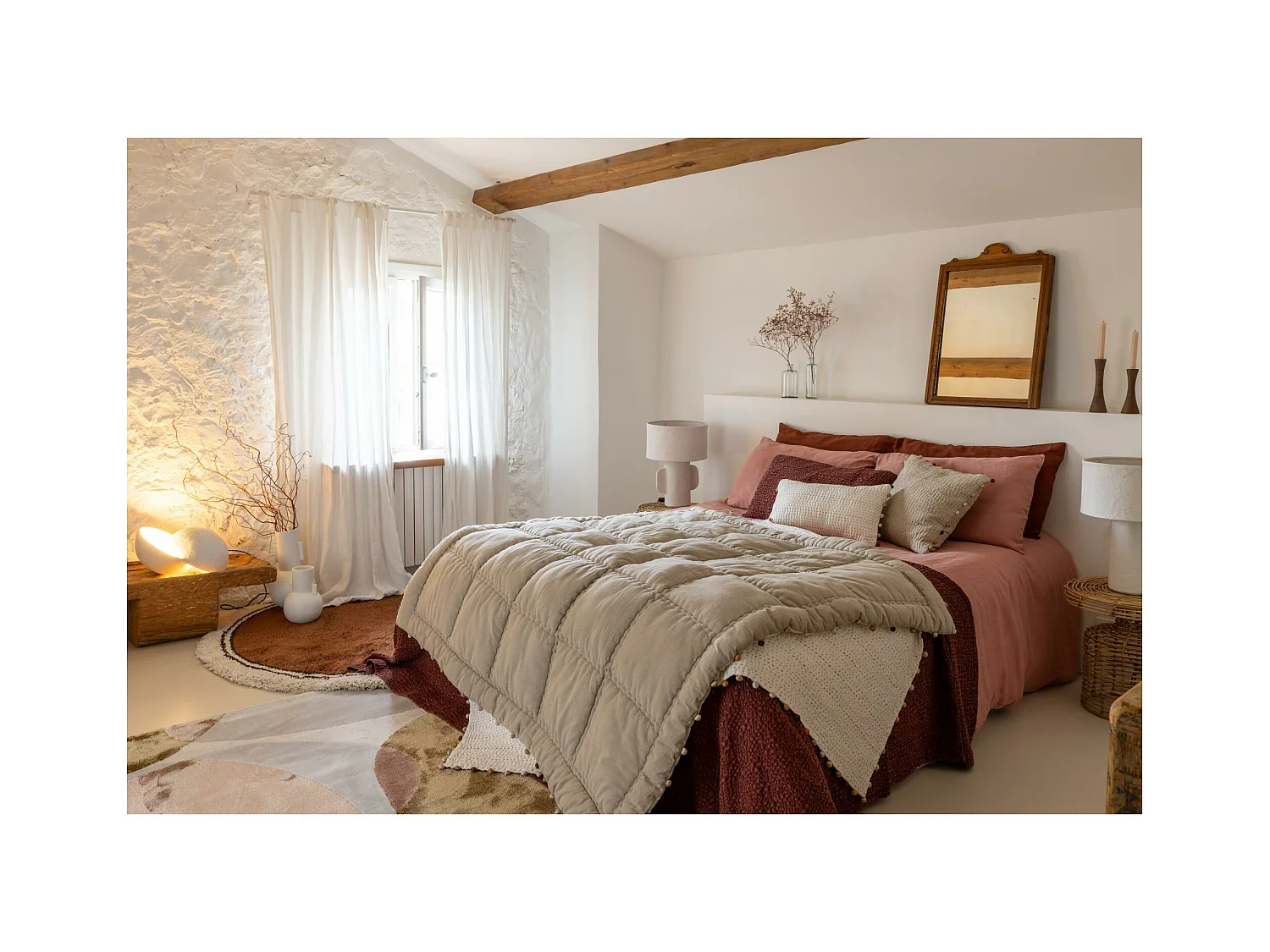 Édredon uni Gastounet sienne 160 x 160 cm Vivaraise