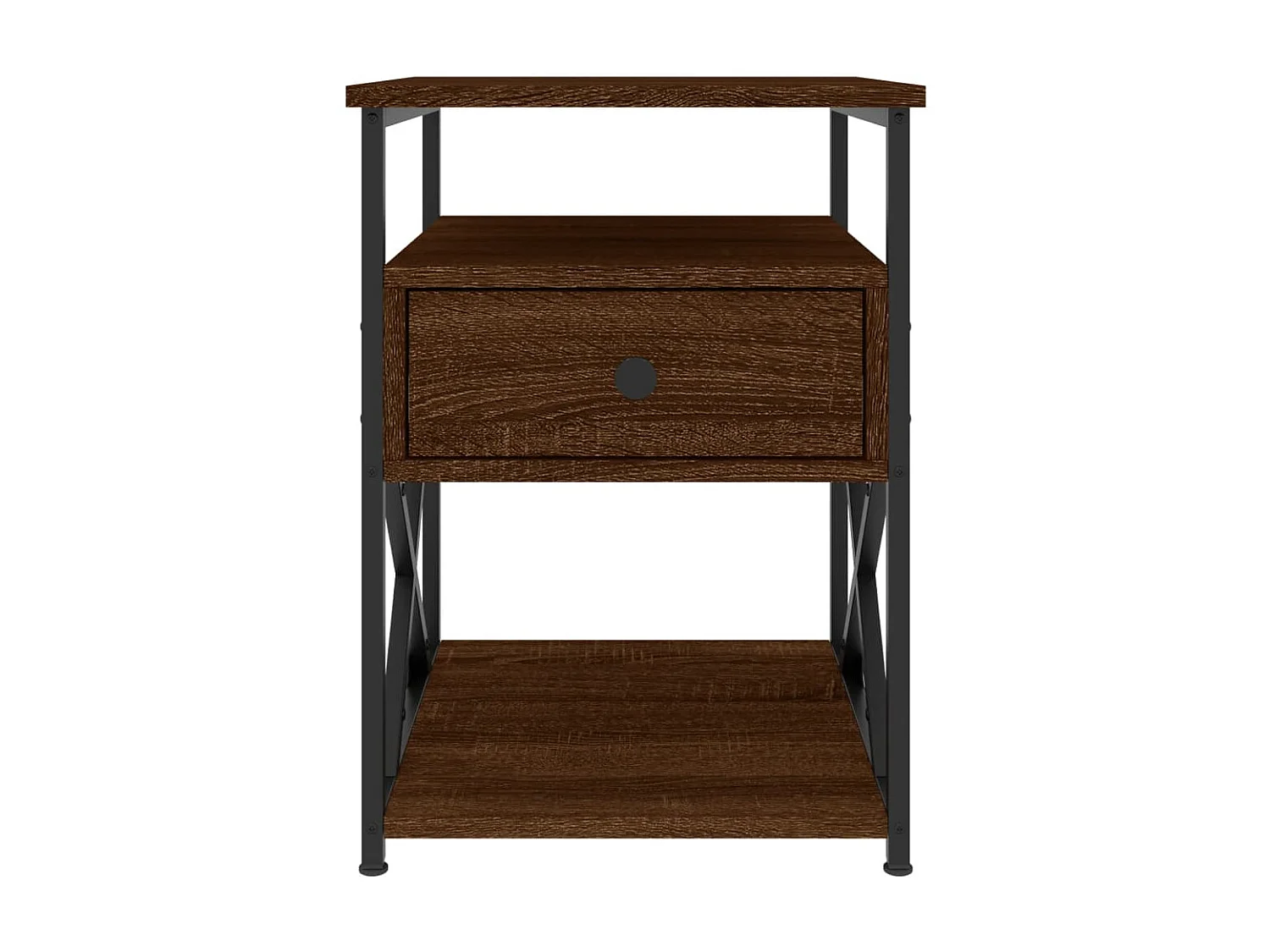 Mesita de noche madera de ingeniería marrón roble 40x42x55 cm ES48501