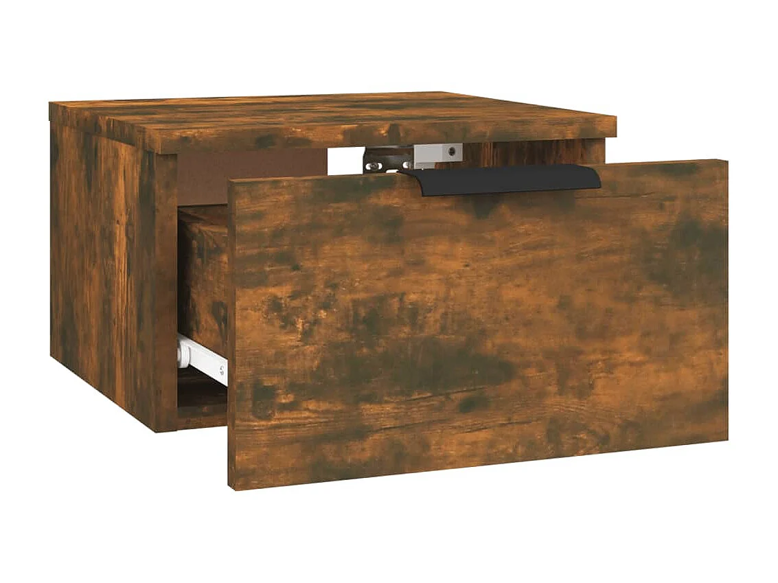 Mesa de cabeceira de parede 34x30x20 cm cor carvalho fumado PT82553