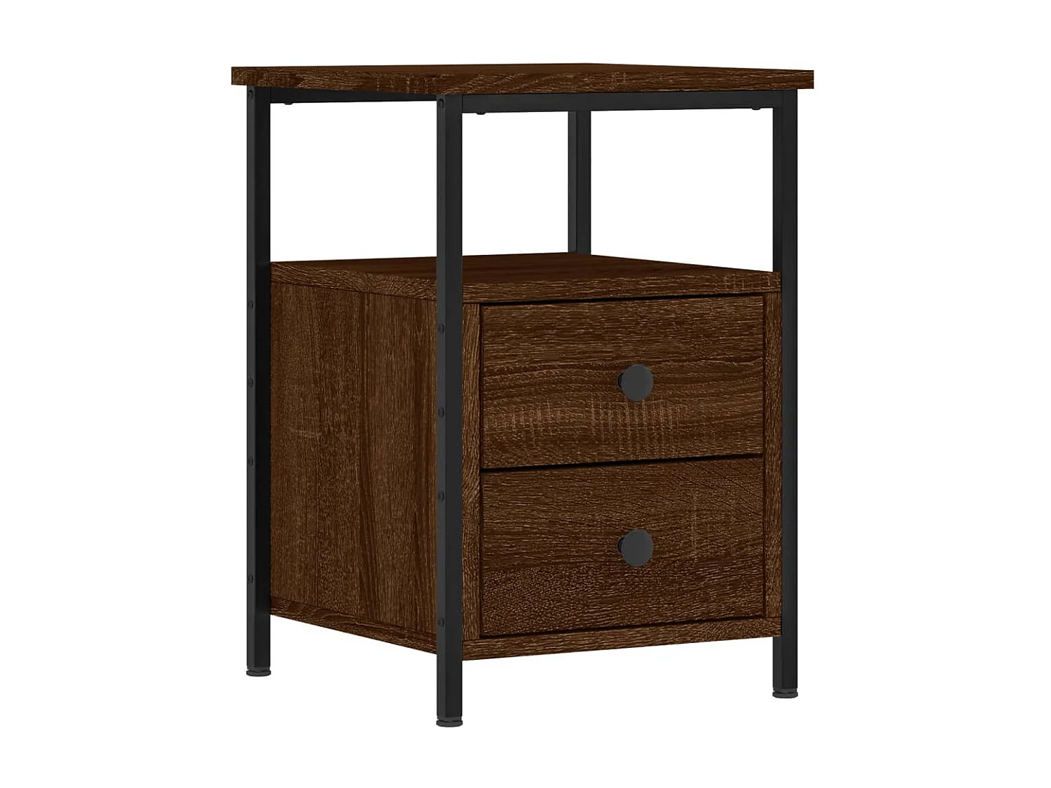 Table de chevet chêne marron 34x35,5x50 cm bois d'ingénierie QPD65299