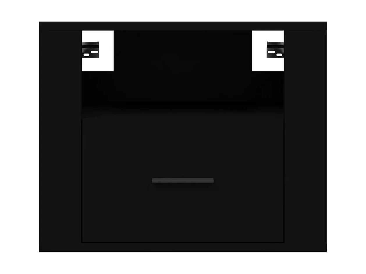 Mesita de noche de pared negro 50x36x40 cm ES73267