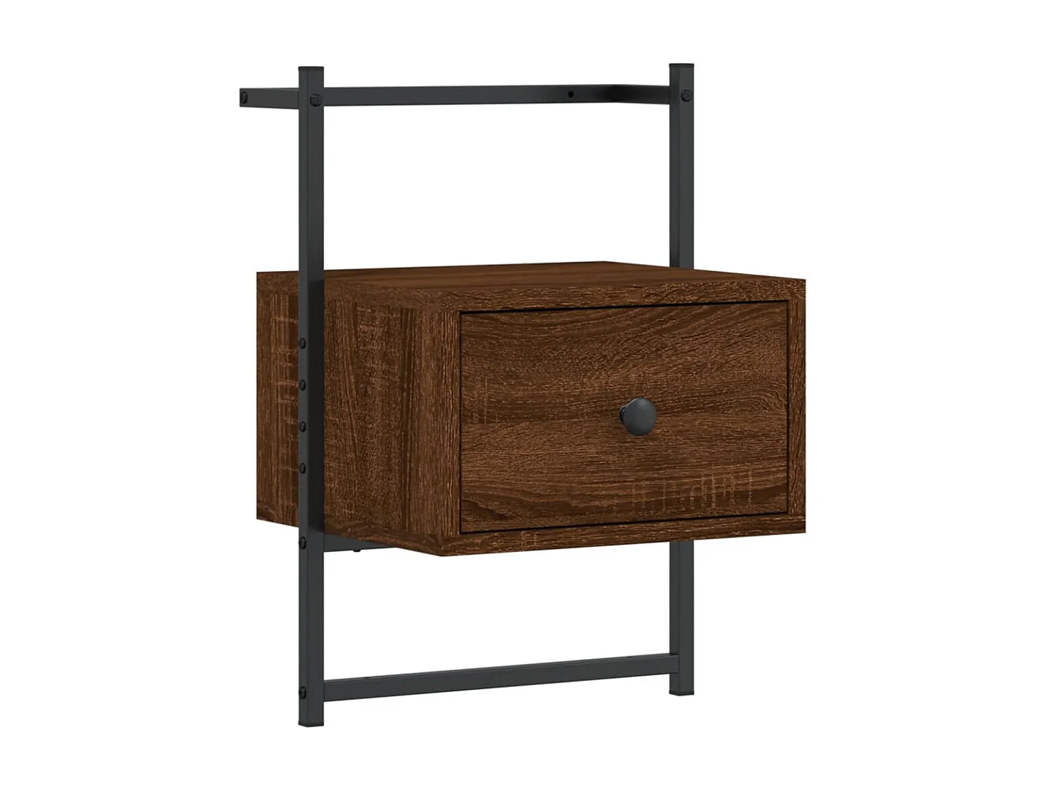 Comodino | Tavolino da notte | Tavolino da letto a Muro Rovere Marrone 35x30x51 cm Legno Multistrato