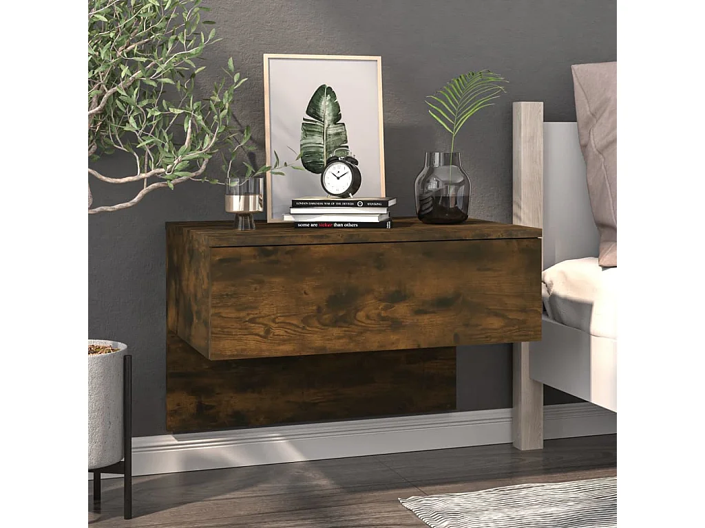 Table de chevet murale Chêne fumé KEFWE74823