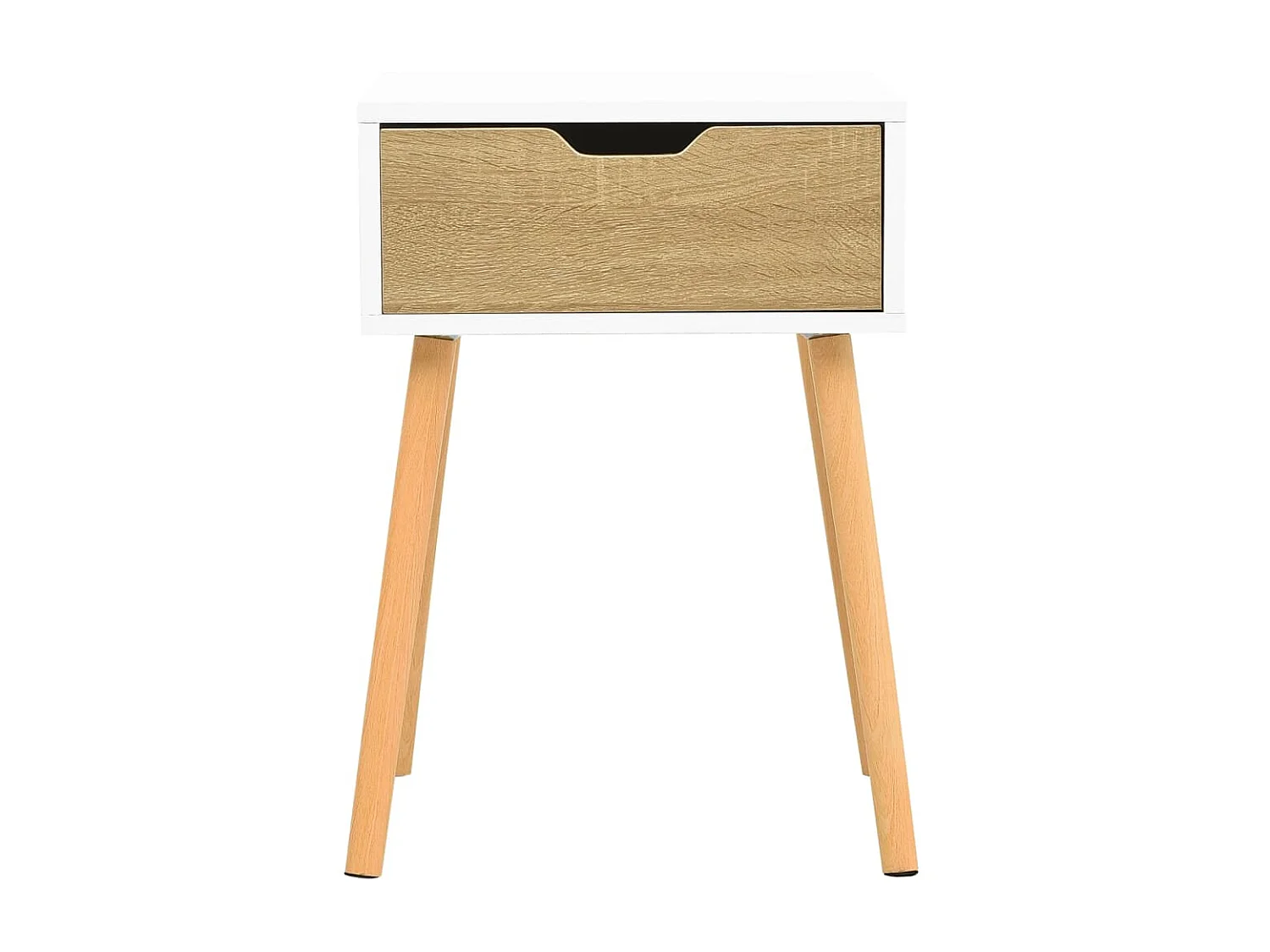 Table de chevet Blanc et chêne sonoma 40x40x56 cm Aggloméré KEFWE57936