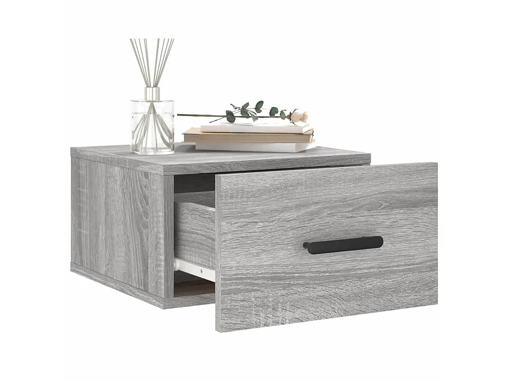 Table de chevet murale sonoma gris 35x35x20 cm QPD41831
