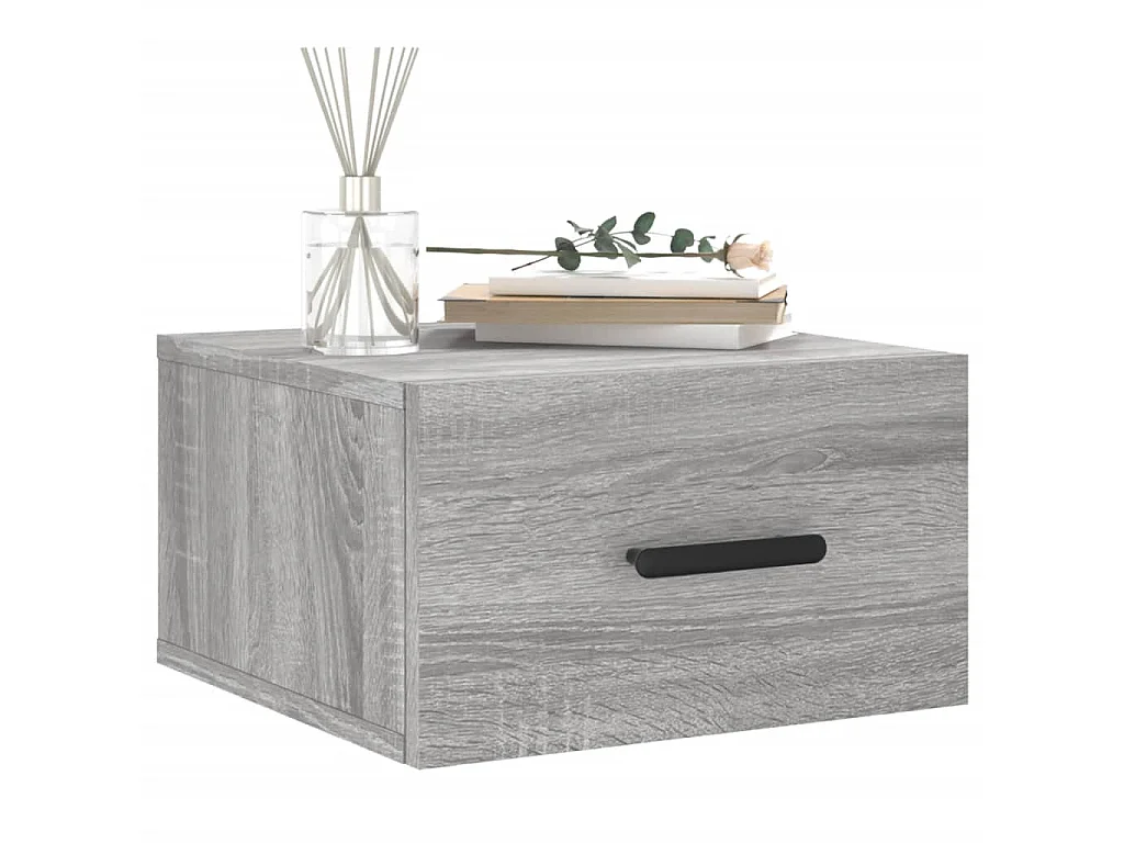 Table de chevet murale sonoma gris 35x35x20 cm QPD41831