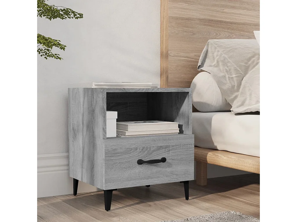 Table de chevet Sonoma gris Bois d'ingénierie KEFWE33841