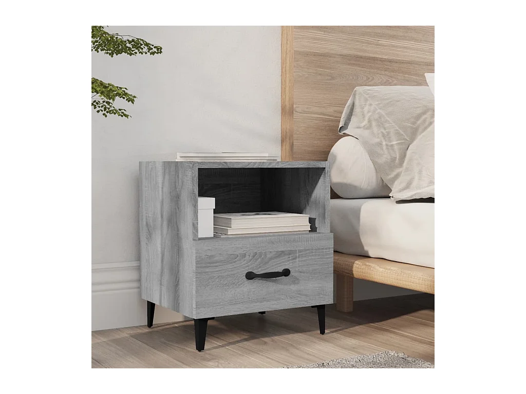 Table de chevet Sonoma gris Bois d'ingénierie KEFWE33841