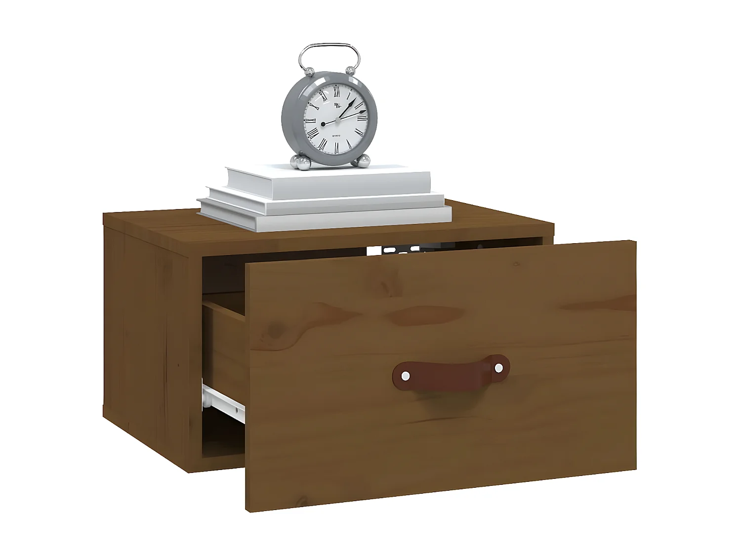 Mesa de cabeceira de parede 40x29,5x22 cm castanho mel PT66413