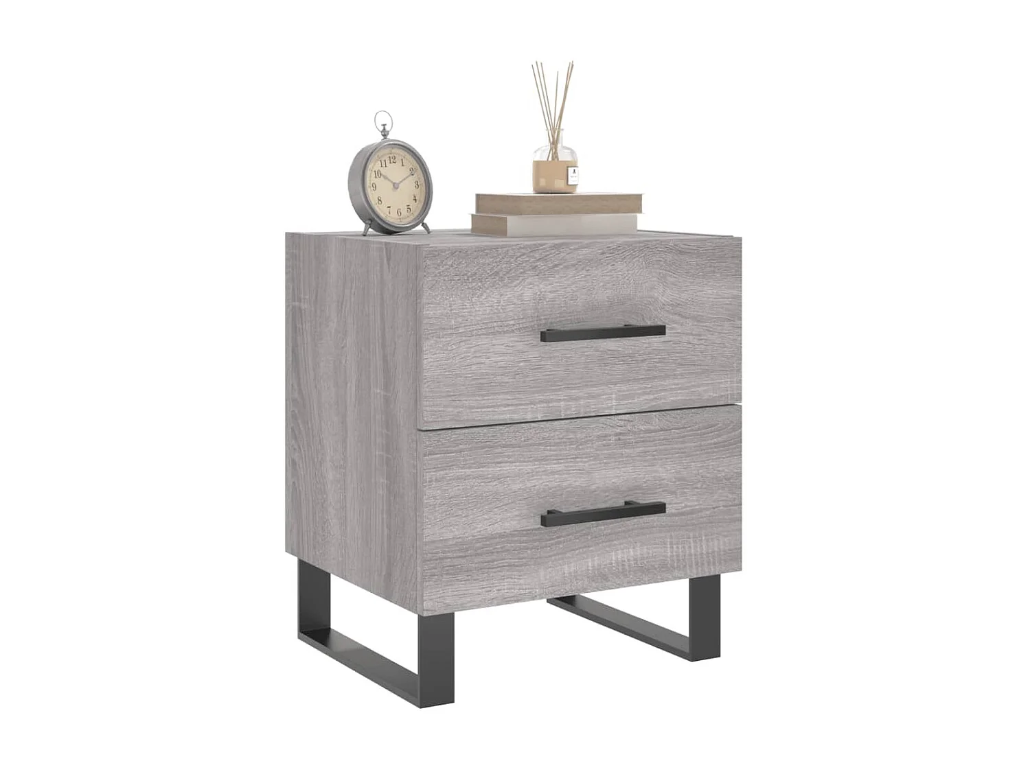 Comodino | Tavolino da notte | Tavolino da letto Grigio Sonoma 40x35x47,5 cm in Legno Multistrato