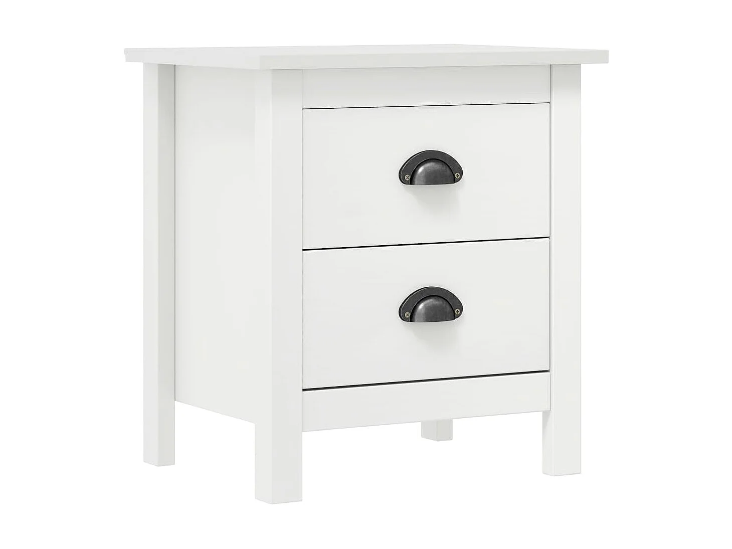 Table de chevet Hill Blanc 46x35x49,5 cm Bois de pin solide KEFWE36513