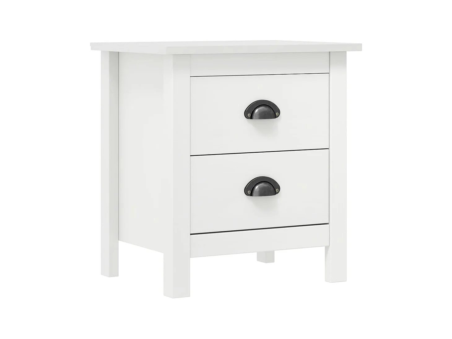 Table de chevet Hill Blanc 46x35x49,5 cm Bois de pin solide KEFWE36513