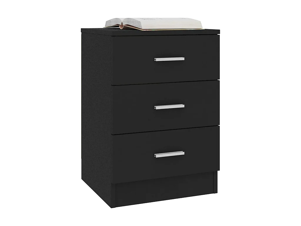 Mesa de cabeceira 38x35x56 cm derivados de madeira preto PT27661