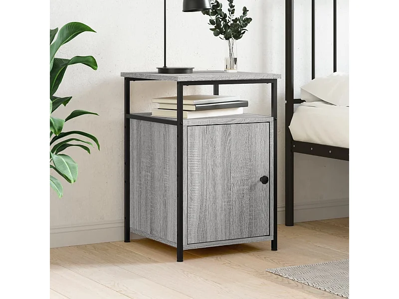 Mesa de cabeceira 40x42x60 cm derivados madeira cinzento sonoma PT88181