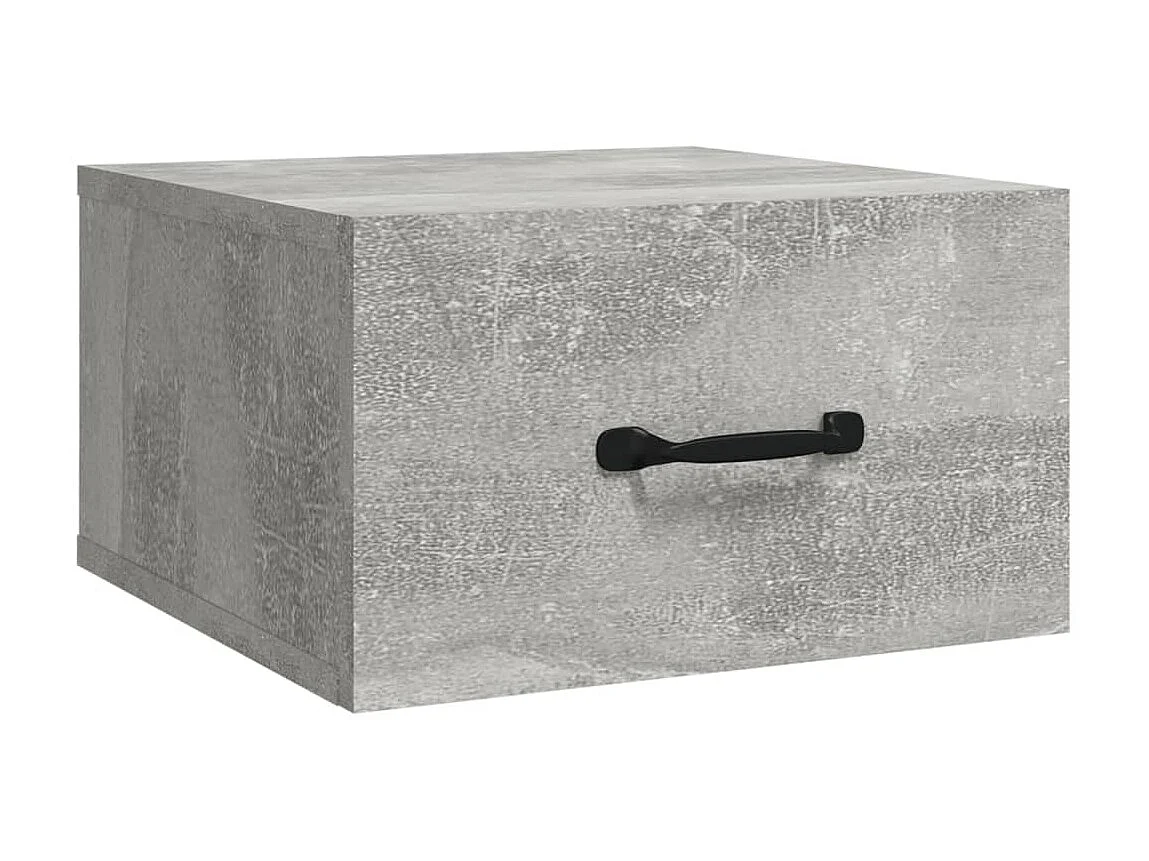 Table de chevet murale Gris béton 35x35x20 cm KEFWE36582