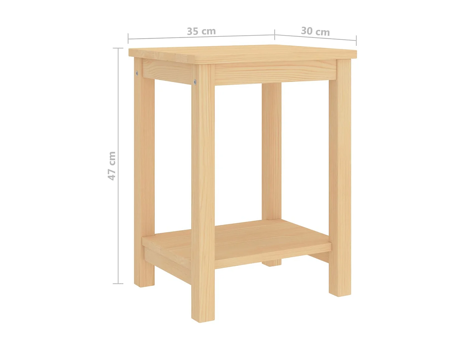 Table de chevet Bois clair 35x30x47 cm Bois de pin massif KEFWE55636