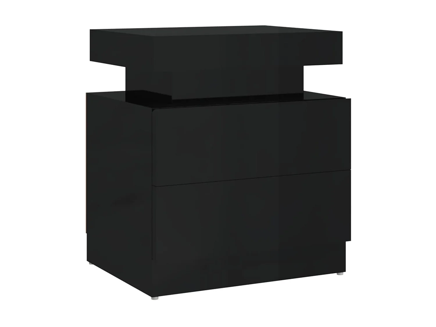 Table de chevet Noir brillant 45x35x52 cm Aggloméré KEFWE63446