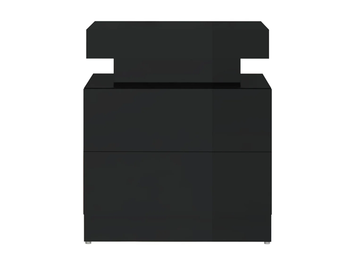 Table de chevet Noir brillant 45x35x52 cm Aggloméré KEFWE63446