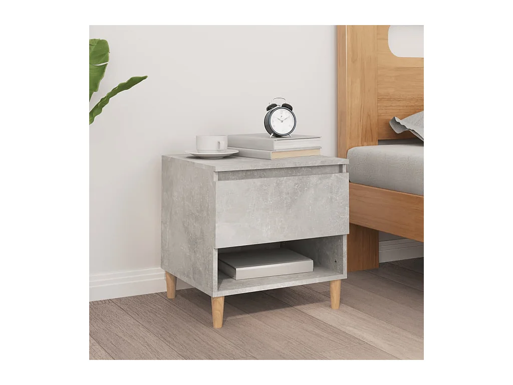 Table de chevet Gris béton 50x46x50 cm Bois d'ingénierie KEFWE62457