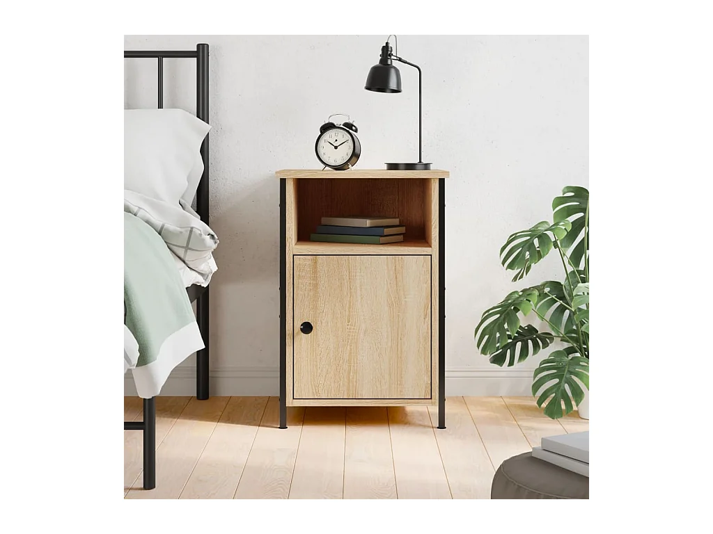 Table de chevet chêne sonoma 40x42x60 cm bois d'ingénierie QPD54063