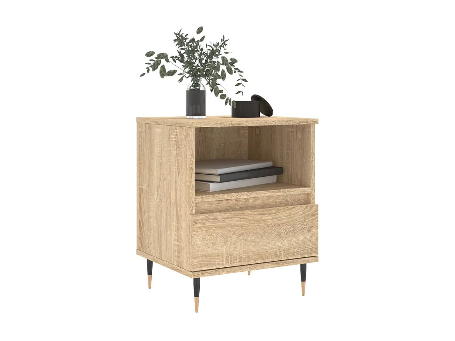 Comodino | Tavolino da notte | Tavolino da letto Rovere Sonoma 40x35x50 cm in Legno Multistrato