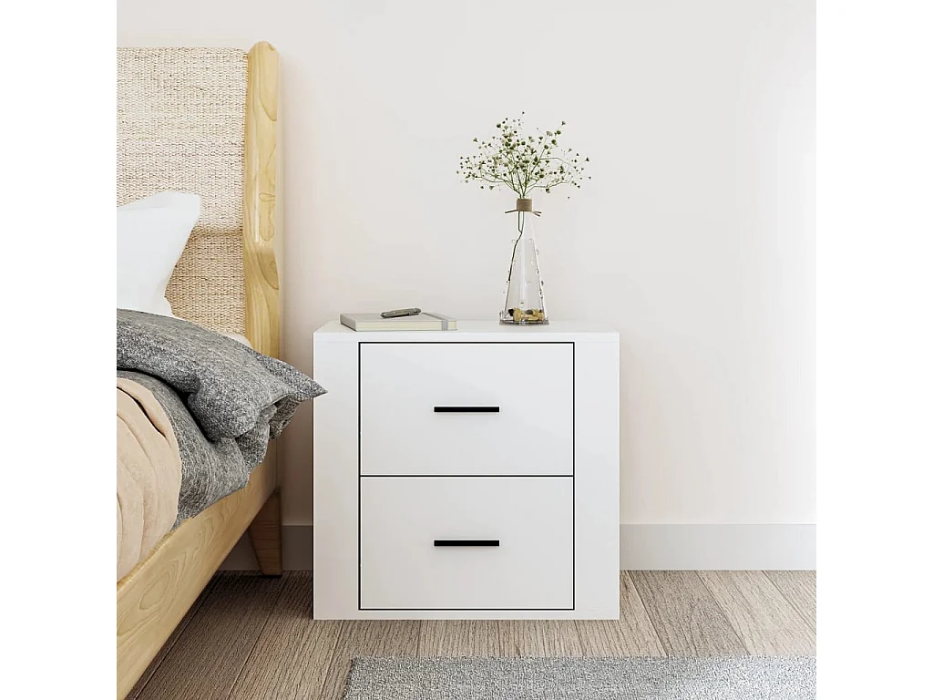 Table de chevet murale Blanc 50x36x47 cm KEFWE93059