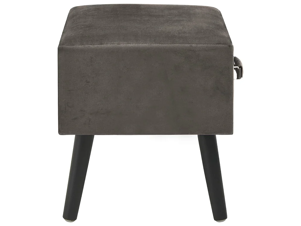 Table de chevet Gris 40x35x40 cm Velours KEFWE37347