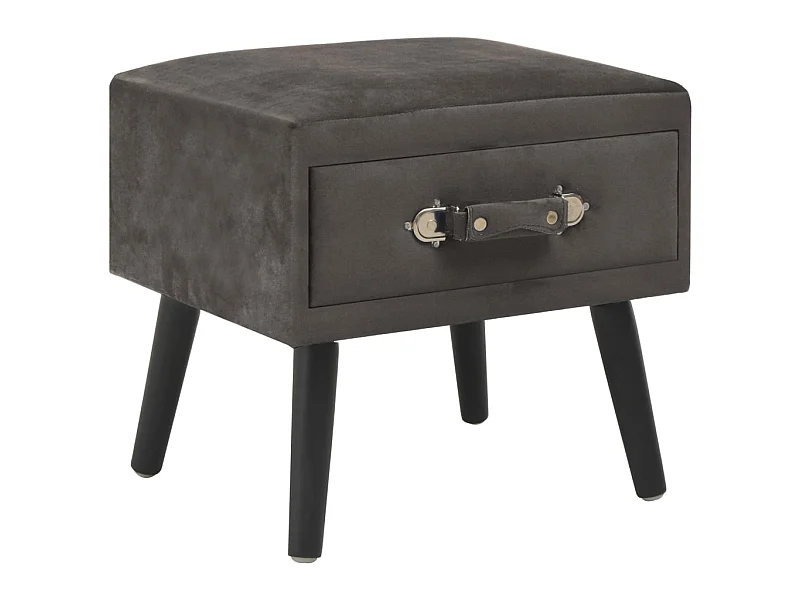 Table de chevet Gris 40x35x40 cm Velours KEFWE37347